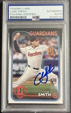 Cade Smith Signed 2024 Topps Rookie Card Cleveland Guardians PSA/DNA Slabbed. rookie card picture