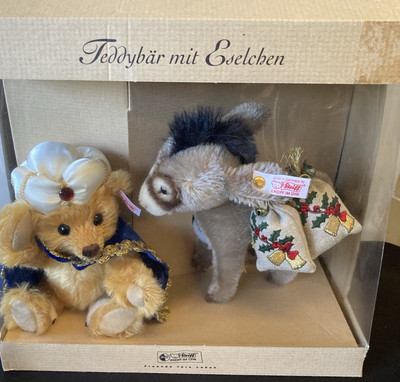 Steiff Teddy Bear And Donkey Limited Edition In Original Box 2001