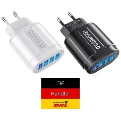 4 Ports Multi USB Ladegerät Schnellladung 3.0 48W mehrfach Stecker Ladestation
