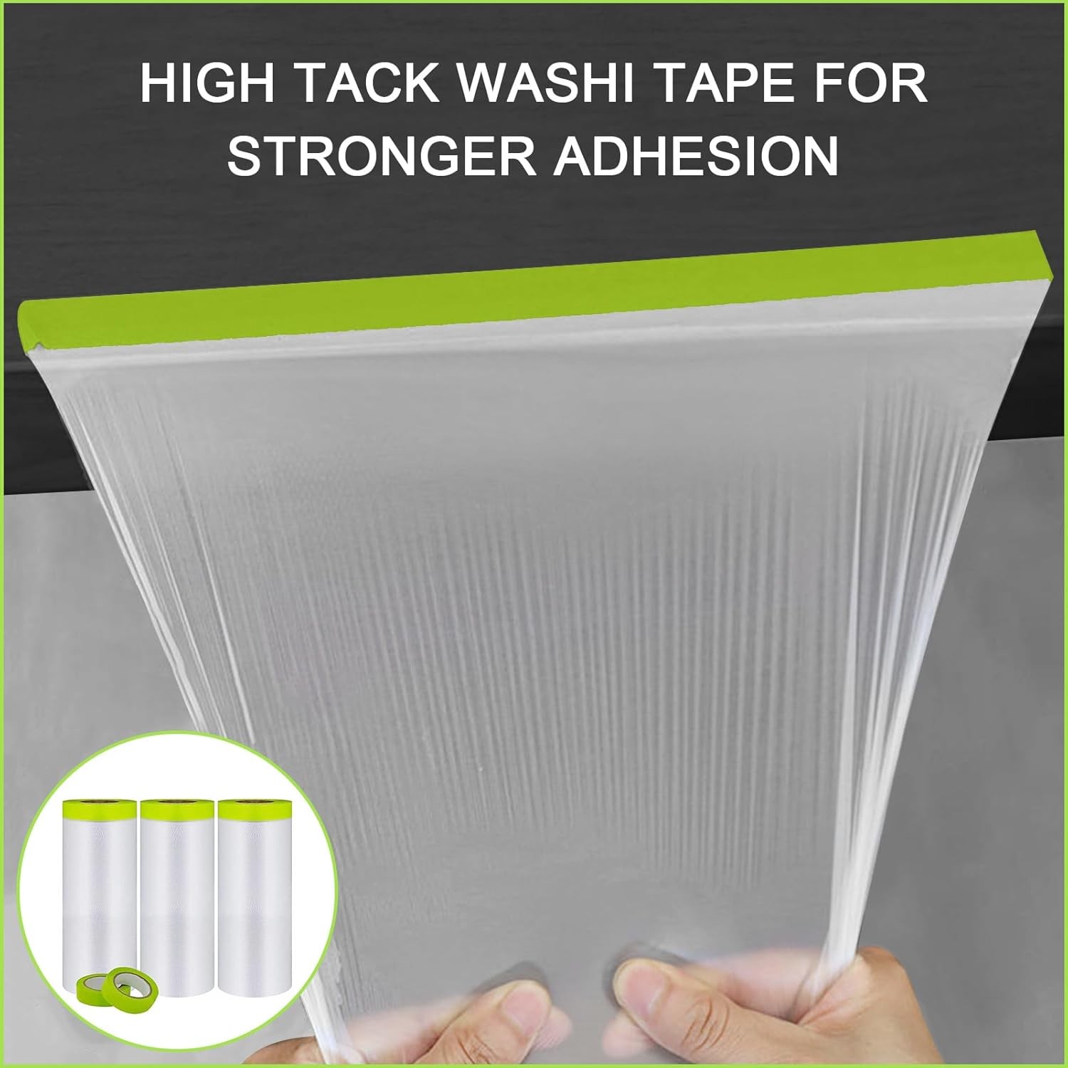 Pre Taped Masking Film Plastic Covering for Painting Projects