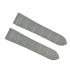 24.5MM LEATHER STRAP ALLIGATOR BAND FOR 38MM CARTIER SANTOS 100 XL CHRONO GREY