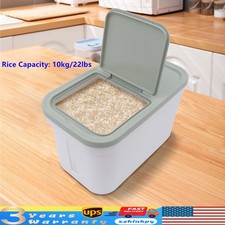 10kg Large Rice Storage Container Food Flour Airtight Box Rice Dispenser W/Cup