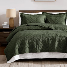 Wdcozy 100 Cotton Quilt Oversized King Size Bedspread Pre-Washed 3-Piece