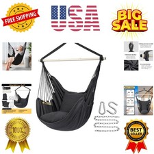 Hammock Chair Hanging Rope Swing Chair, Max 500 Lbs, 2 Seat Cushions Included...