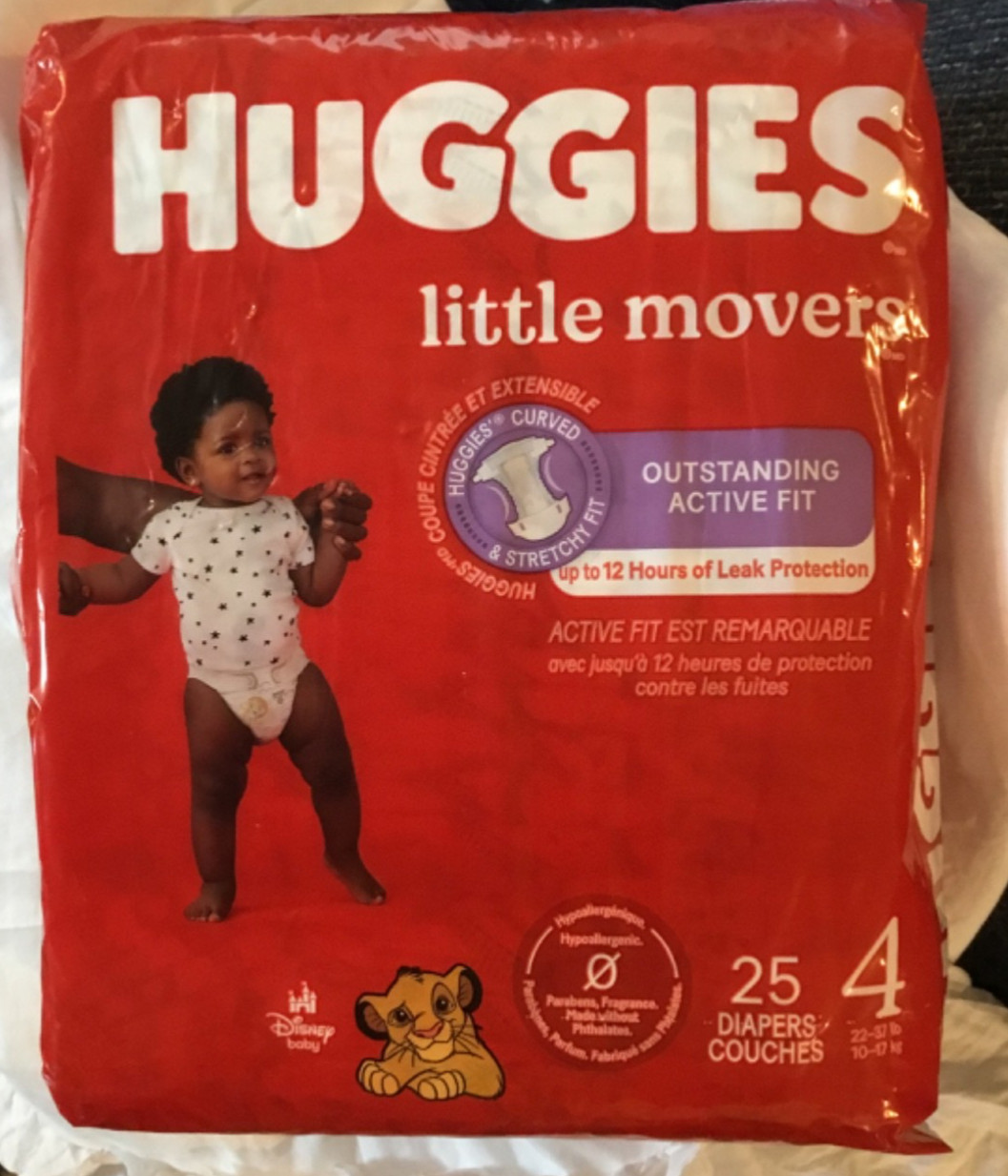 huggies little movers diapers size 4 (25 diapers)