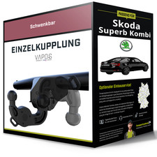 Schwenkbare Anhängerkupplung für SKODA Superb Kombi 15-24 III Typ 3V5 VAPOS NEU