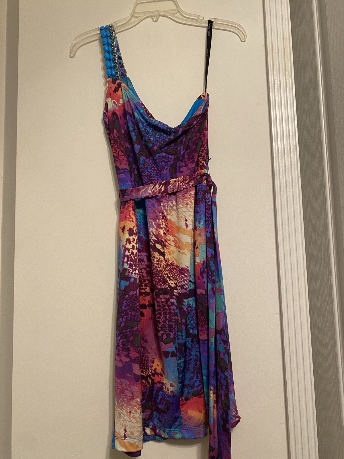 Women's Dress Size 8 One Shoulder Multicolor Animal Print Cocktail Party