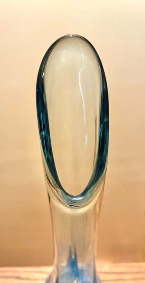 Vintage LE Smith Swung Glass Vase Blue - Image 2 of 4