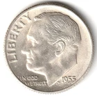 1955-S Roosevelt Dime Silver Hi-Grade Nice Original Color Free US Shipping