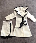 Vintage Barbie Clone Fashion White and Black Skirt and Coat Set - Hong Kong