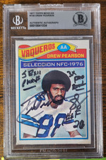 1977 Topps Mexican - All-Pro Drew Pearson #130, Beckett Auth BAS, SB XII Champs,