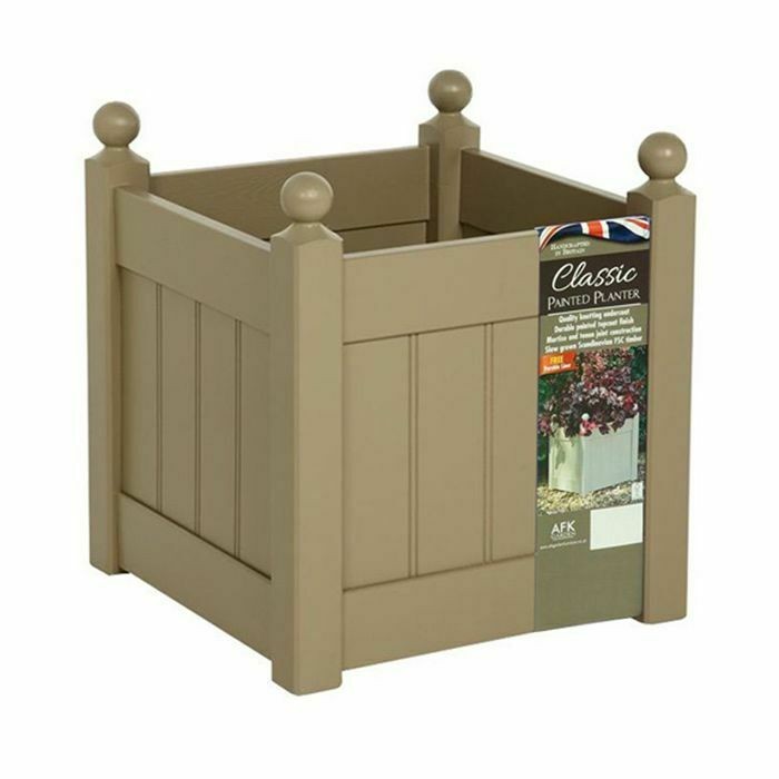 AFK Classic Square Outdoor Wooden Planter, 38cm - Nutmeg