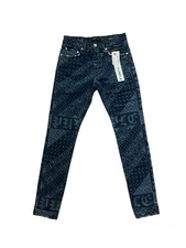 Purple Brand Jeans Mens Laser Flag Slim Fit Low Rise Blue P001 $345 Size 31/32