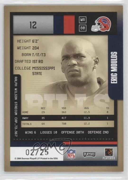 2004 Playoff Contenders Hawaii Trade Conference /25 Eric Moulds #12 - Image 2 of 2