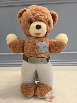 Vintage 1960's Smokey The Bear Plush 14 Inch Ideal Toy Company