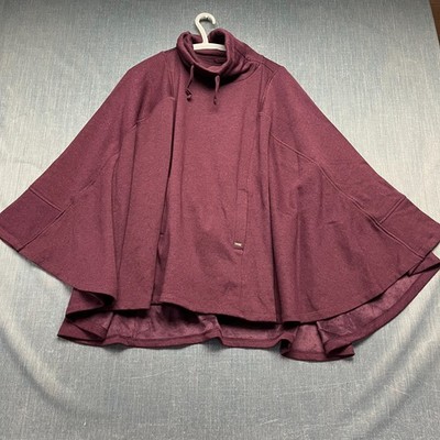 UGG Women's Poncho Wrap SizeXS/S Burgundy Fleece Lounge Cape Outerwear Cowl Neck