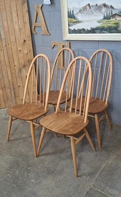 Ercol Windsor dining chairs ~ set of 4 ~ restored ~ vintage ~ mid century - Image 1 of 4