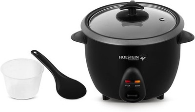 16-Cup Cooked 8-Cup Uncooked Rice Cooker Black   One-Touch Operation W/ Cook &