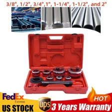 7 Size(3/8''-2")Dies Hand Ratchet Pipe Threader Set Plumbing Reversing Knob Tool