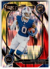 2024 Panini Select Keon Coleman Red & Yellow Prizm Shock Rookie #280