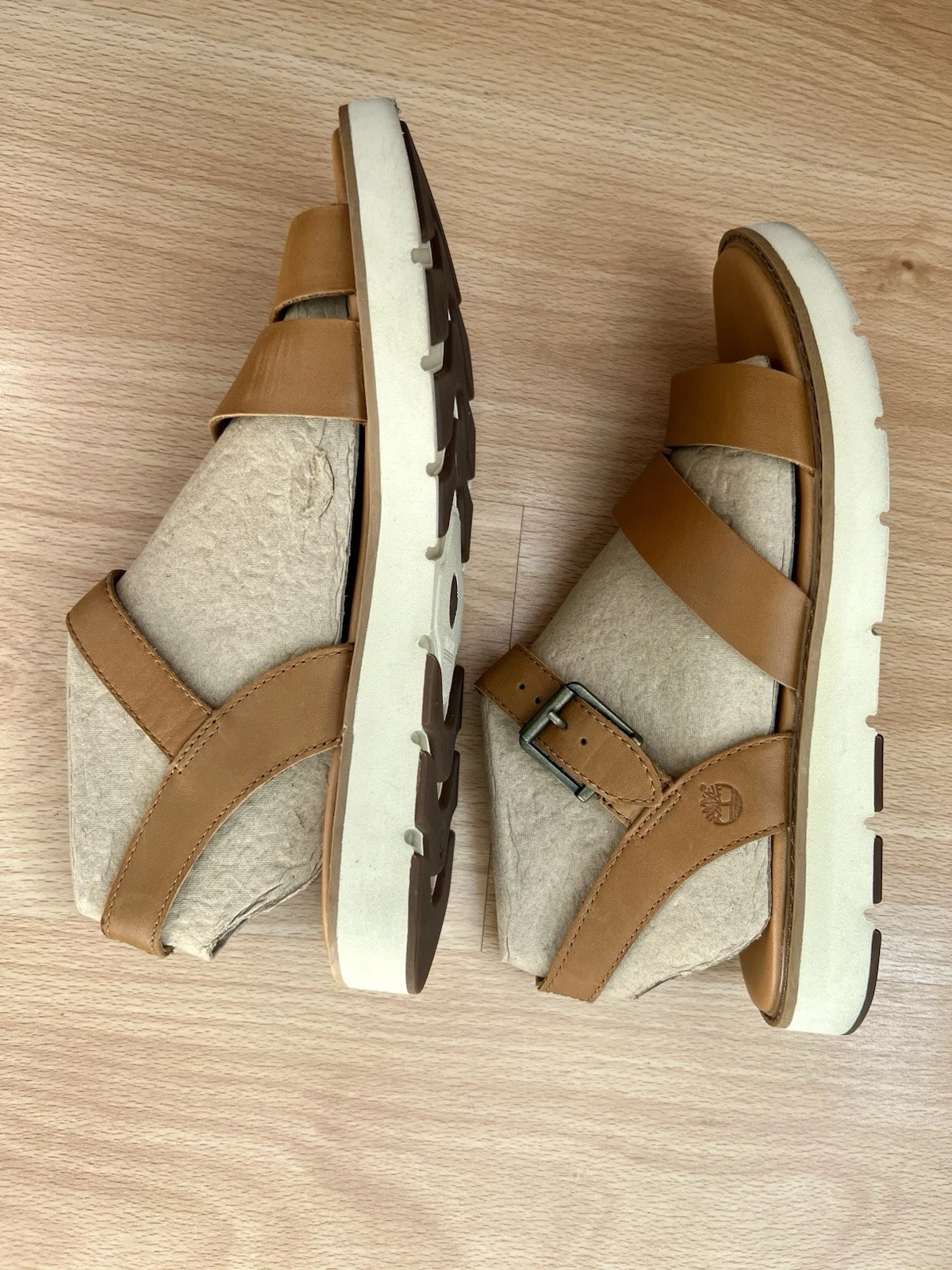 Timberland Bailey sandali da donna in pelle UK5 US7.5 marrone sabbia