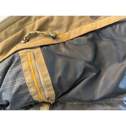 Rainforest Mens Microfiber Field Jacket Tan Brown Leather Trim Collar Large image 6