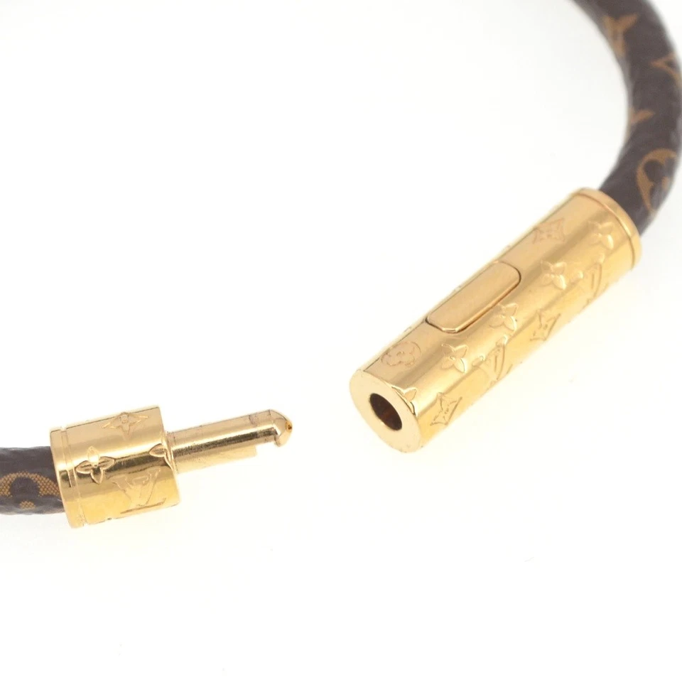 LOUIS VUITTON браслет монограмма M6334E бюстгальтер натертый держать его мужские ювелирные изделия S #141199 - Изображение 4 из 4