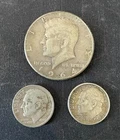 1964 Kennedy Half Dollar & 1948, 1962 Roosevelt Dimes -  90% Silver