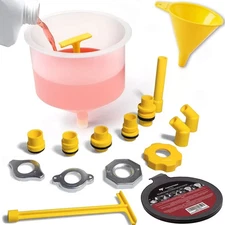 Thorstone No-Spill Coolant Funnel Kit, 16-Piece Universal Spill-Free Clear 