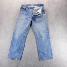 VTG Levis 501 Jeans Mens 35x30 Blue Straight Light Wash Button Fly USA Denim