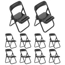 MAGICLULU 10Pcs Mini Doll Folding Chair Miniature Foldable Chair Desktop Cell...