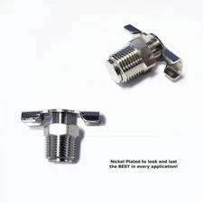 Wing Flange Type Drain Cock Valve 3/8 Inch Male NPT Nickel Plated Water Heater