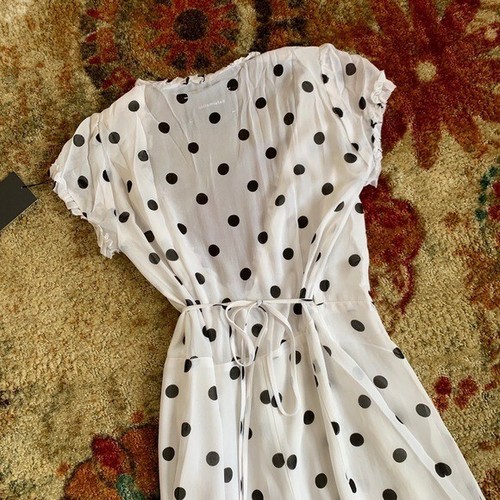 Neu ohne Etikett Reformation Polka Blogger Lieblings gepunktetes Halstuchkleid Medium - Bild 11 von 15