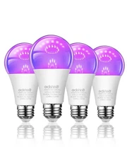 EDISHINE 4 Pack Black Light Bulb, A19 120V 9W UV Blacklight Bulbs, UVA Level