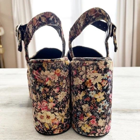 Jeffrey Campbell Boho Floral Tobillo Correa Plataformas Cuñas Talla 8.5 Foto 3 de 4