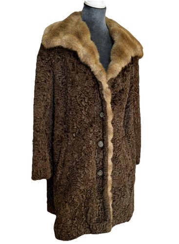 Vintage 60’s Penny Lane Afghan Faux Persian Lamb Coat 15/16 USA Union-Made - Picture 19 of 23