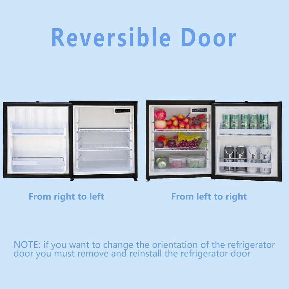 2.1 CU.FT RV Refrigerator Mini 12V / 24V DC Travel Fridge Compressor Low Noise - Image 4 of 4