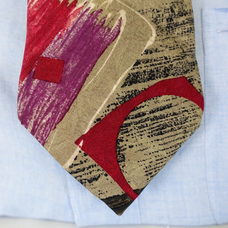 Gravata de pescoço masculina estrela seda contemporânea casual brilhante arte ousada BASILE MICHEL Itália - Imagem 2 de 4