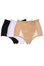 Rhonda Shear Women's 3-pack Classic Pin-Up Brief Black/White/Beige