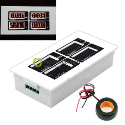 100A AC Digital LED Meter Watt Voltage Monitor Ammeter Voltmeter Meter 80-260V