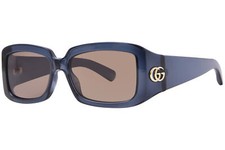 Gucci GG1403S 003 Sunglasses Women's Blue/Brown Lenses Rectangle Shape 54mm
