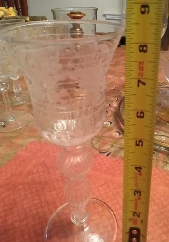 Vintage venezianische mundgeblasene Weinkelche mit hohlem Stiel zarter Barockstil - Bild 5 von 6