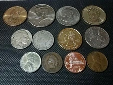 U.S. Coin Lot Starter Collectors Set 12 Coins- $1's, JFK, Buffalo, Indian, ++++