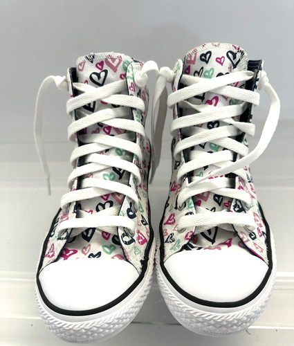 Converse All Star Chuck Taylor High Top white with Hearts Sneakers Size US 5 - Picture 3 of 9