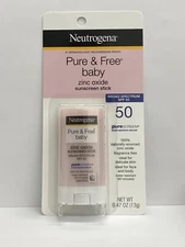 Neutrogena Pure & Free Baby Mineral Sunscreen Stick  Dye- & Paba-Free - 0.47 Oz