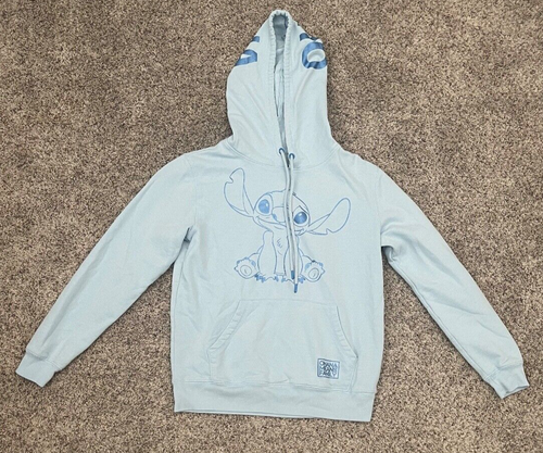 Disney Stich Hoodie Kid's Size Medium Blue Long Sleeve Fleece Drawstring Pocket - Picture 1 of 4