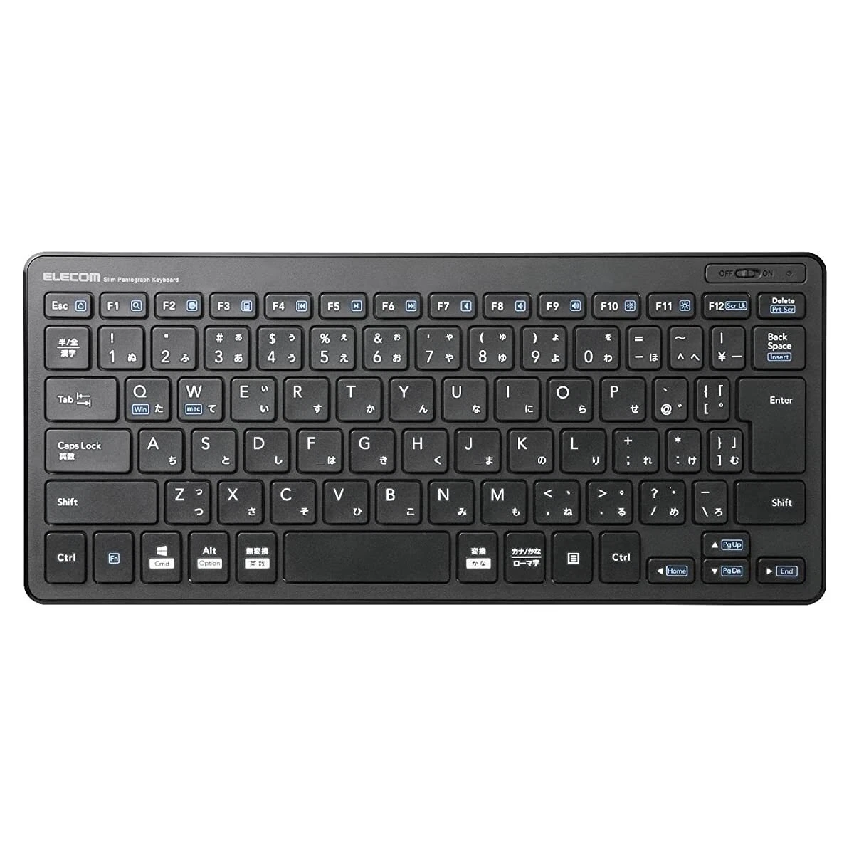 Tastiera giapponese, 78 tasti Mini tastiera giapponese cablata, angoli curvi del telaio della tastiera e bordi del copritastiera per proteggere la mano, interfaccia USB Desktop Mute ultrasottile(Nero
