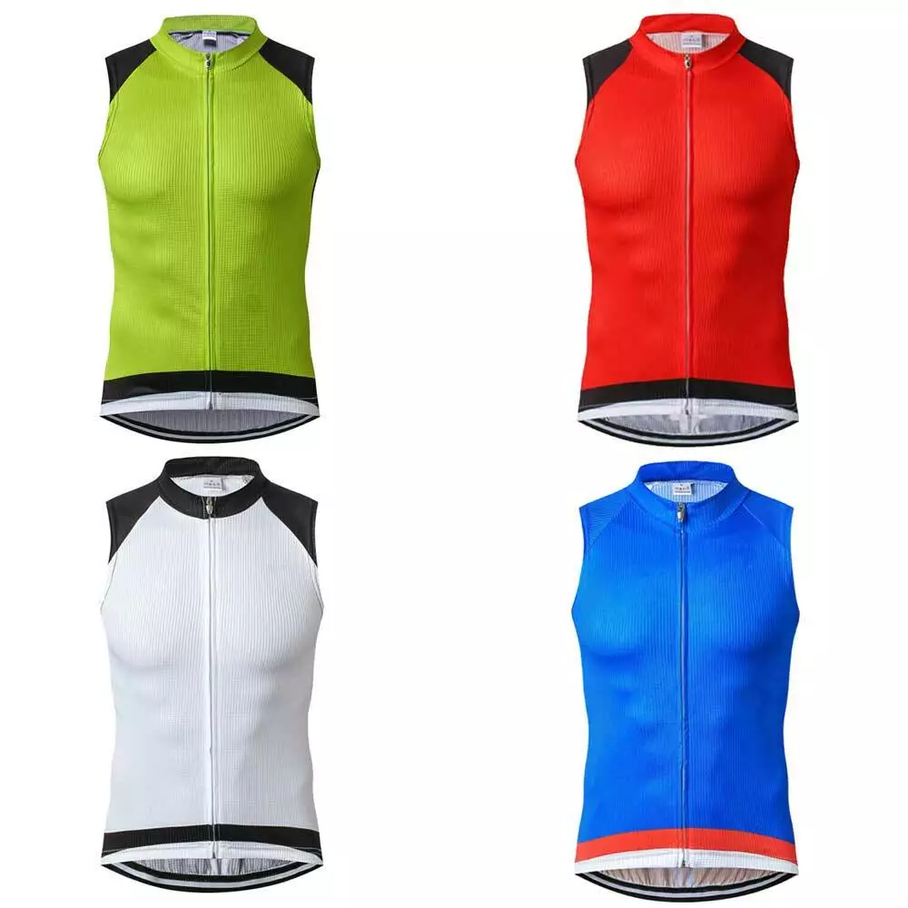 2023 Team Sleeveless Cycling Jersey Top MTB Bike Cycle Vest Green Blue White Red