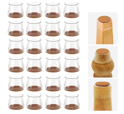 24 Pack Upgraded Ruby Slider Chair Leg Protector Hardwood Floors Fits All Shape
