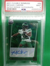 2021 Panini Clearly Donruss Michael Carter Rated Rookie Auto New York Jets RC SP